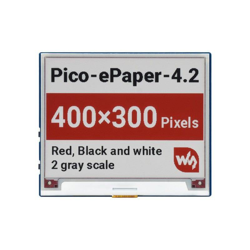 WaveShare 4.2inch E-Paper E-Ink Display Module (B) for Raspberry Pi Pico, 400×300, Red / Black / White, SPI- RS1961 - REES52