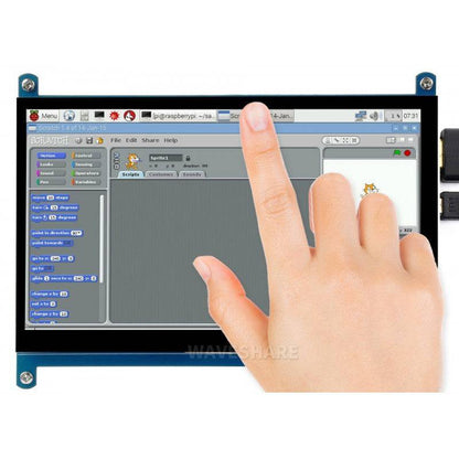 Waveshare 7inch Capacitive Touch Screen LCD (C), 1024×600, HDMI, IPS, Low Power- RS732 - REES52