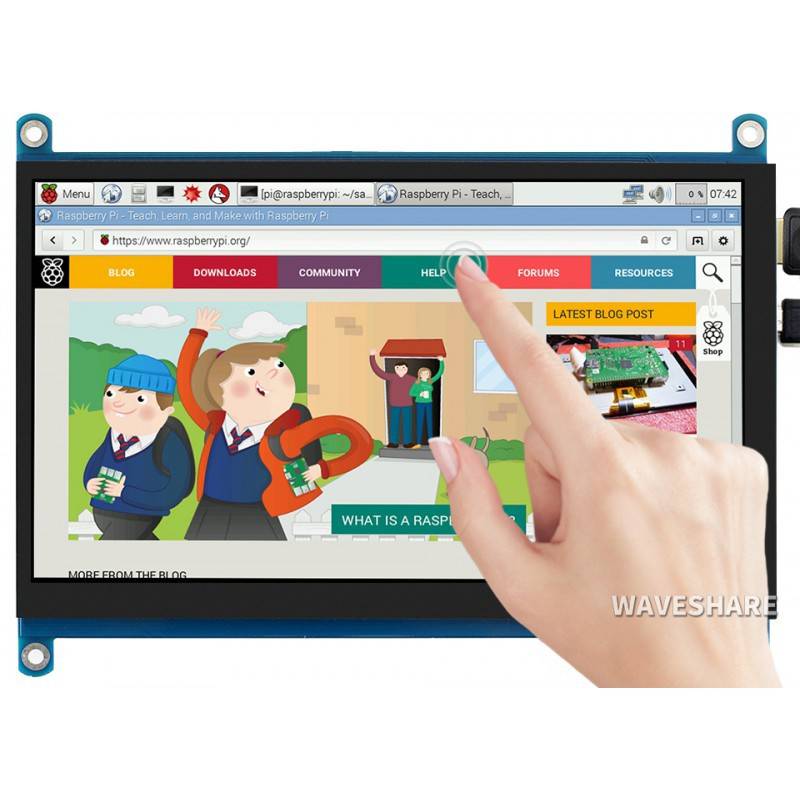 Waveshare 7inch Capacitive Touch Screen LCD (H), 1024×600, HDMI, IPS, Various Systems Support - RS728 - REES52