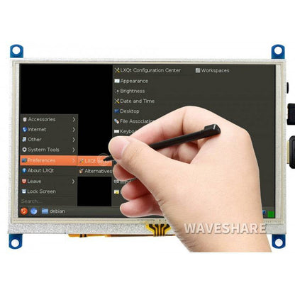 Waveshare 5inch Resistive Touch Screen LCD (G), 800×480, HDMI, Various Systems Support - RS686 - REES52