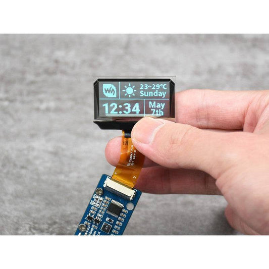 Waveshare 1.51inch Transparent OLED, 128×64 Resolution, SPI/I2C Interfaces, light blue color display - RS1962 - REES52