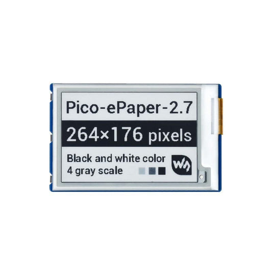 Waveshare 2.7inch E-Paper E-Ink Display Module for Raspberry Pi Pico, 264×176, Black / White, 4 Grayscale, SPI - RS1949 - REES52