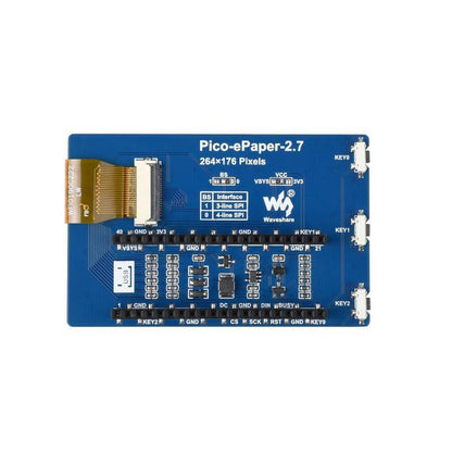 Waveshare 2.7inch E-Paper E-Ink Display Module for Raspberry Pi Pico, 264×176, Black / White, 4 Grayscale, SPI - RS1949 - REES52