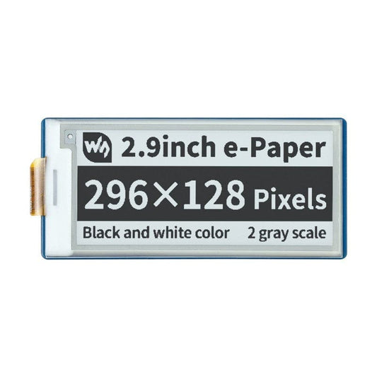 Waveshare 2.9inch E-Paper E-Ink Display Module for Raspberry Pi Pico, 296×128, Black / White, SPI - RS1956 - REES52