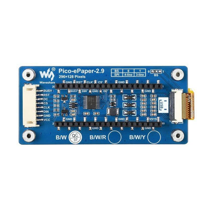 Waveshare 2.9inch E-Paper E-Ink Display Module for Raspberry Pi Pico, 296×128, Black / White, SPI - RS1956 - REES52