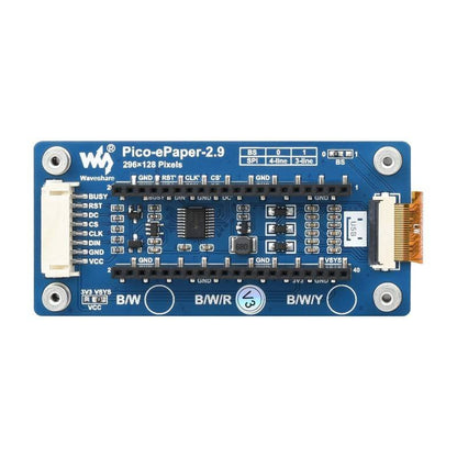 Waveshare 2.9inch E-Paper E-Ink Display Module (B) for Raspberry Pi Pico, 296×128, Red / Black / White, SPI - RS2121 - REES52