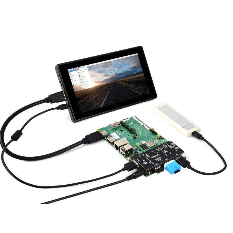 Waveshare PCIe TO USB 3.2 Gen1 Adapter, for Raspberry Pi Compute Module 4 IO Board, 4x HS USB - RS1963 - REES52