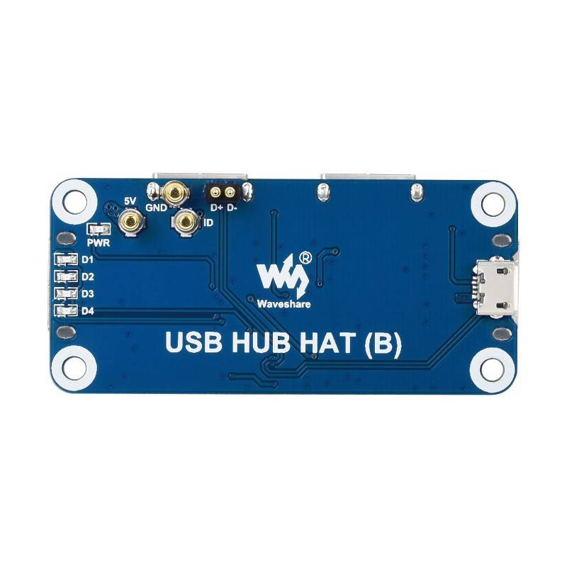 Waveshare USB HUB HAT (B) for Raspberry Pi Series, 4x USB 2.0 Ports - RS2010 - REES52