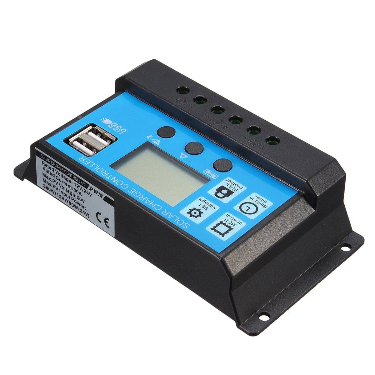 10/20/30A USB Solar Panel Battery Regulator Charge Intelligent Controller 12/24V (10A) - RS2763 - REES52