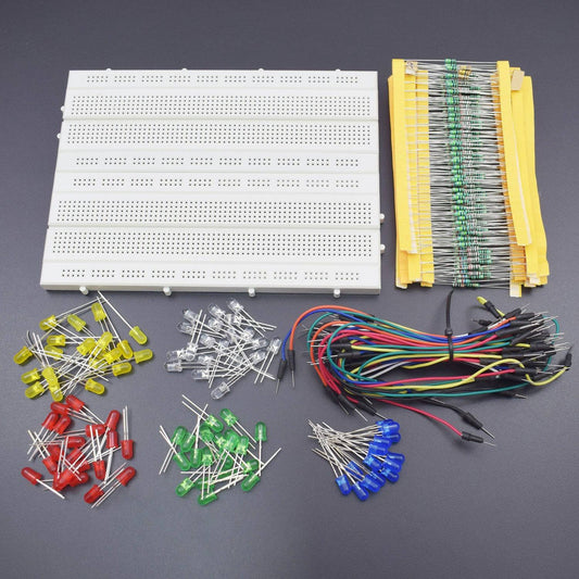 Basic Starter Kit ,4 in 1 Electronics Components,Breadboard,Color LED,Jumper Wires for Arduino-KT1178 - REES52