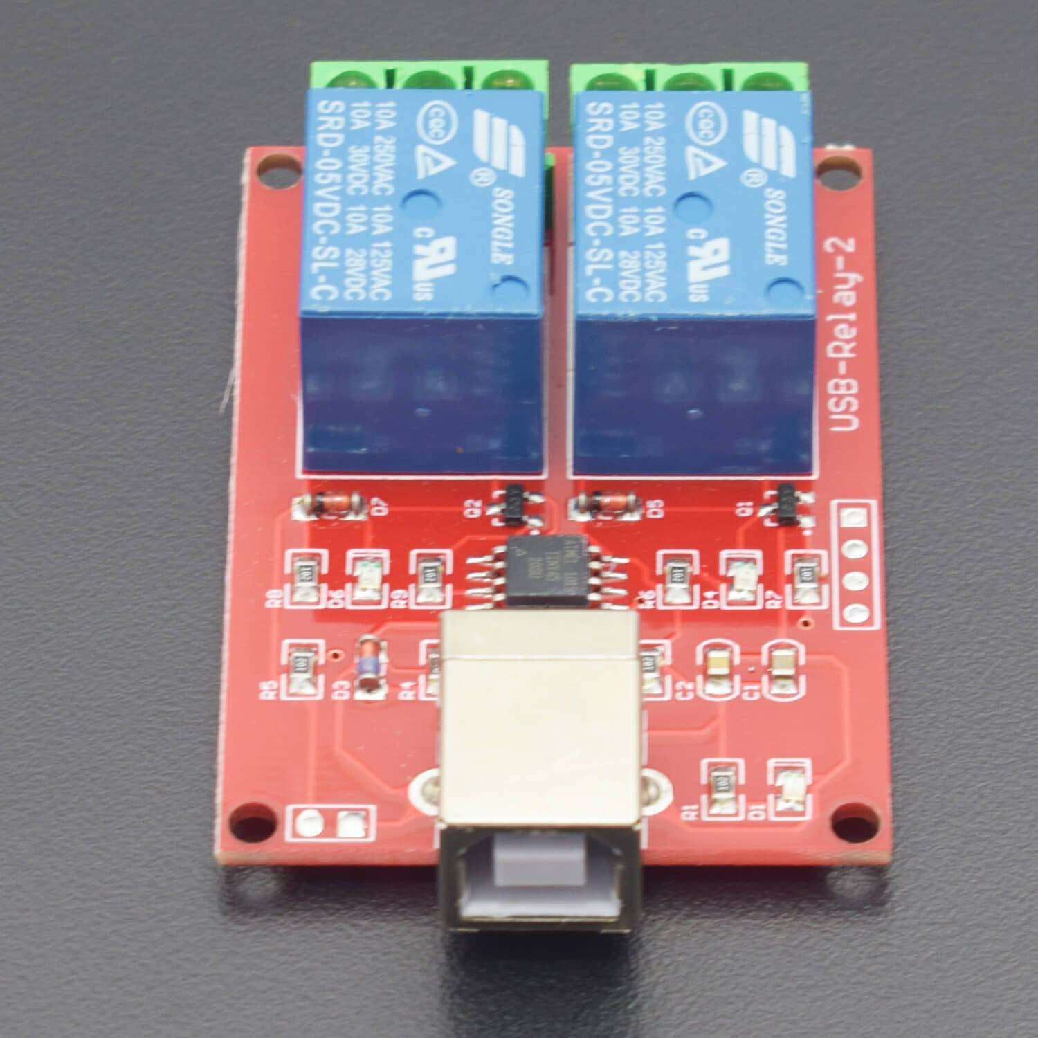 2 Channel 5V Relay Module USB Control Switch/Computer Control Switch/PC Intelligent Control - RS1919 - REES52