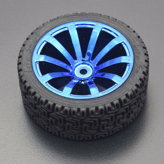 65mm Plastic Wheels Blue for The Robot, Smart car, Smart Vehicles, Parts for DIY (4 Pieces) - RS1917 - REES52