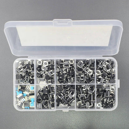 Tactile Push Button Switch 10 Values 180 Pieces Micro Momentary Tact Assortment Kit 4 Pin Micro Switches Set - RS1830 - REES52