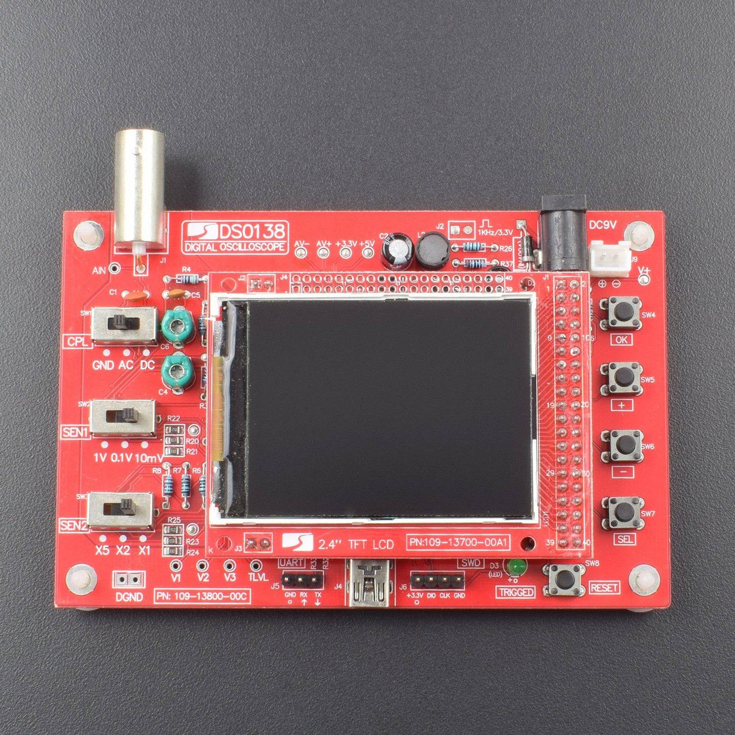Oscilloscopio Dso138 2.4 Pollici 1 Msps Con Sonda Assemblato Oscilloscopio Dso138 2.4 Pollici 1 Msps Con Sonda Assemblato