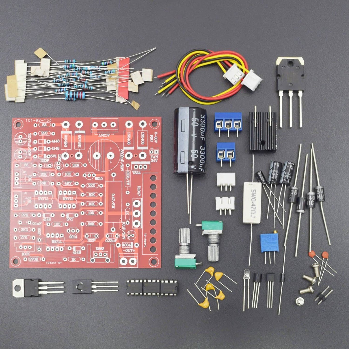 Original Hiland 0-30V 2mA - 3A Adjustable DC Regulated Power Supply Module DIY Kit - RS1760 - REES52