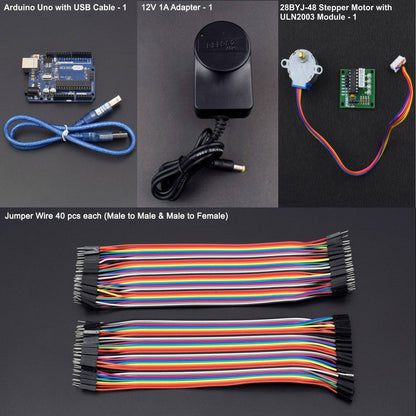 Stepper Motor with ULN2003A stepper Motor driver For Rotation In All Direction Interfacing With Arduino  uno - KT995 - REES52