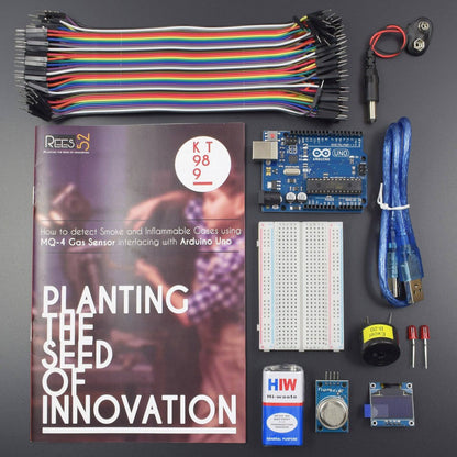 How to detect Smoke and Inflammable Gases using MQ-4 Gas Sensor interfacing with Arduino Uno - KT989 - REES52