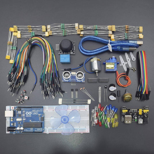 Basic Starter Kit for Arduino with UNO R3, Breadboard, LED, Resistor, Jumper Wires and Power Supply-KT1051 - REES52