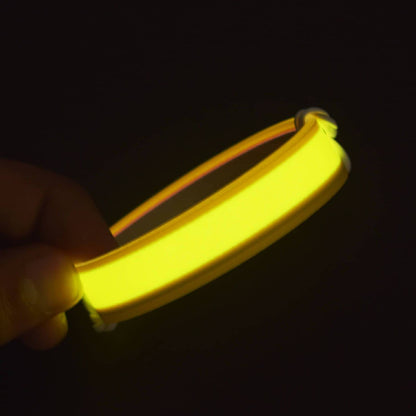 3.3ft  Yellow Electroluminescent Tape EL Wire Glowing LED Rope Flat Strip Light with AA Battery Box 3V- RS1493 - REES52