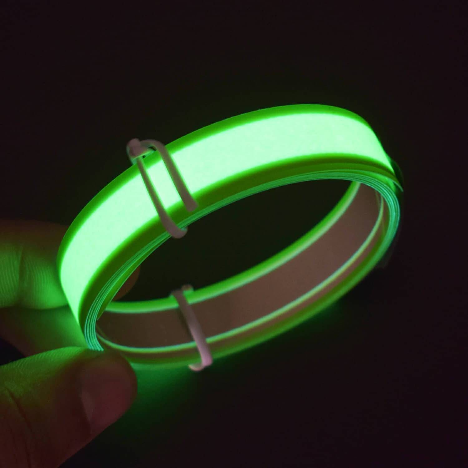 3.3ft  Light Green Electroluminescent Tape EL Wire Glowing LED Rope Flat Strip Light with AA Battery Box 3V- RS1495 - REES52